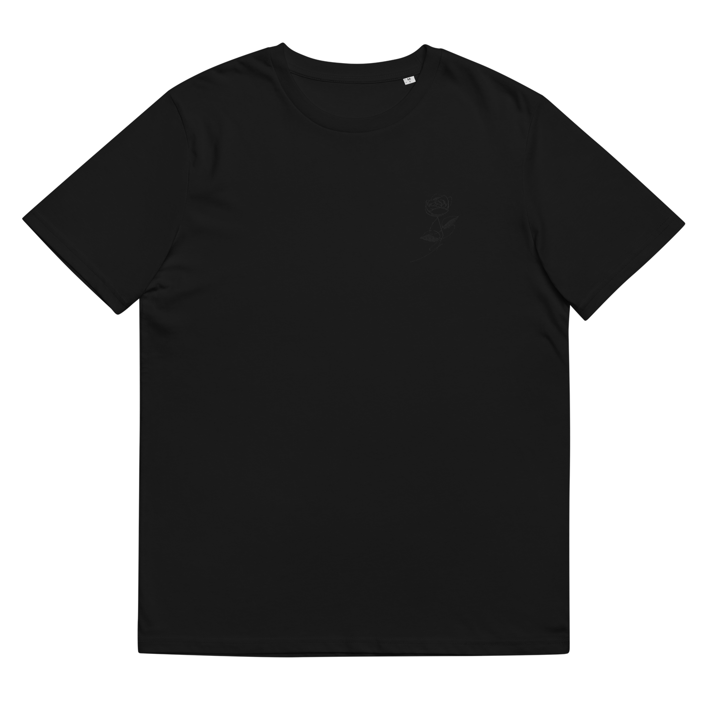 T-shirt brodé en noir - "Fleur"